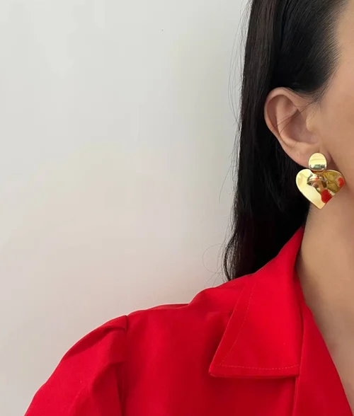 گوشواره طلایی طرح قلب