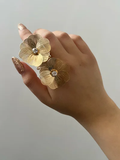 انگشتر طرح گل کد ۰۱۵