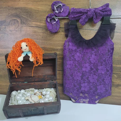 رامپر مجلسی نوزاد ست بنفش