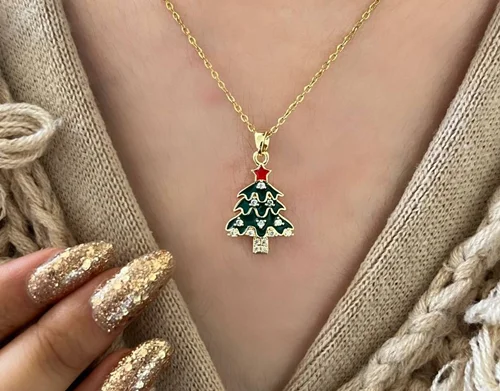 گردنبند کریسمس طرح کاج