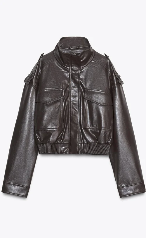 ژاکت فاکس لدر (چرم مصنوعی) زارا اورجینال