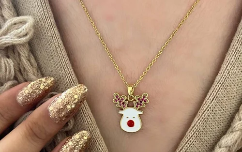 گردنبند کریسمس طرح گوزن