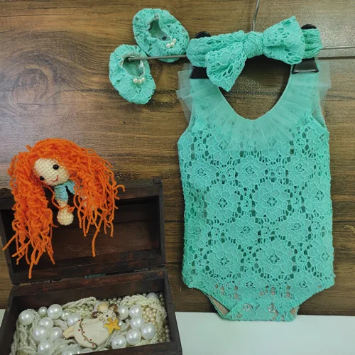 رامپر مجلسی نوزادی ست سبز