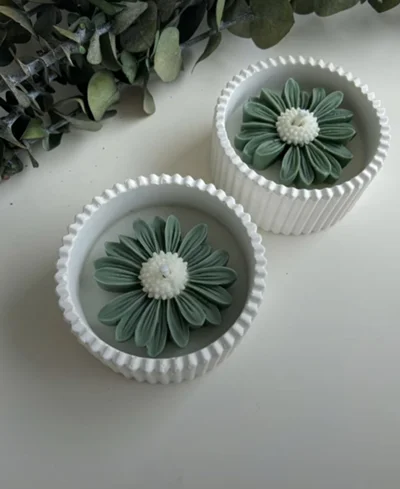 شمع طرح بابونه