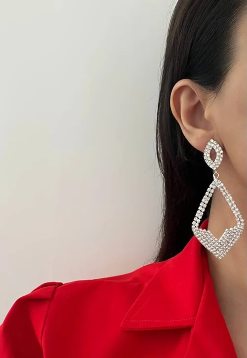 گوشواره تمام نگین طرح بادبادک