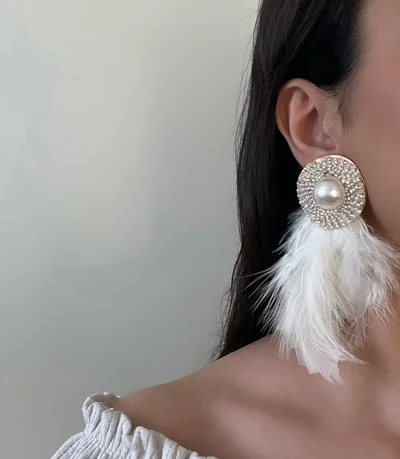 گوشواره جواهری پر