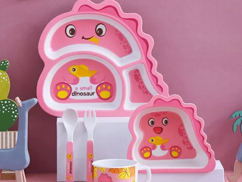 ست ظرف غذا پنج تکه طرح دایناسور